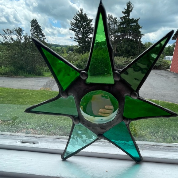 Vintage Stained Glass Star with Hook - Picture 2 of 9